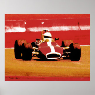 Poster Course vintage en couleur