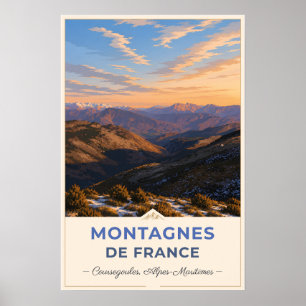 Poster Coursegoules, France – Valley Sunset
