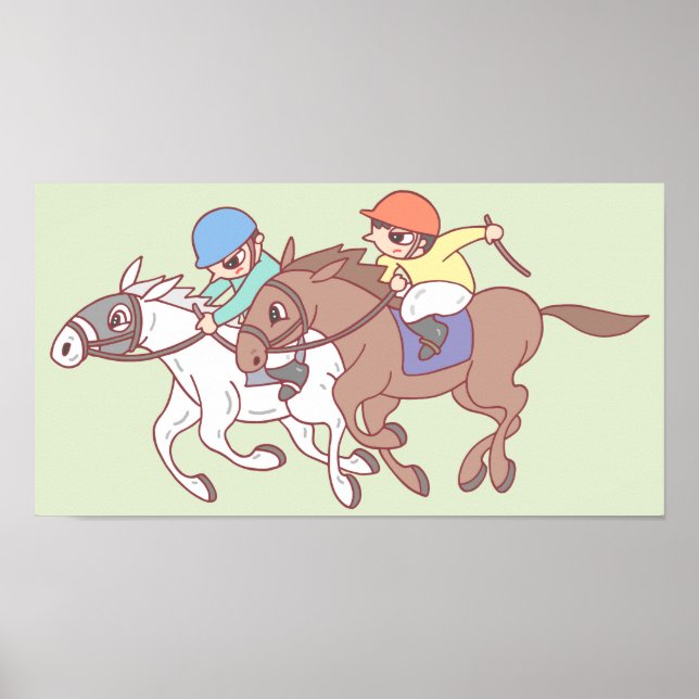 Poster Courses de chevaux. (Devant)