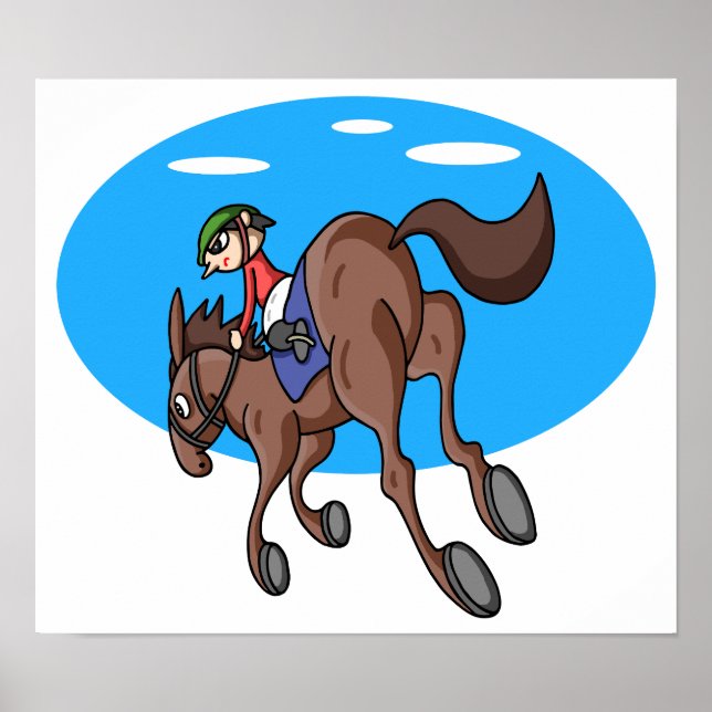Poster Courses de chevaux. (Devant)