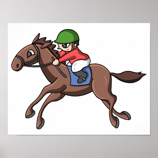 Poster Courses de chevaux. (Devant)