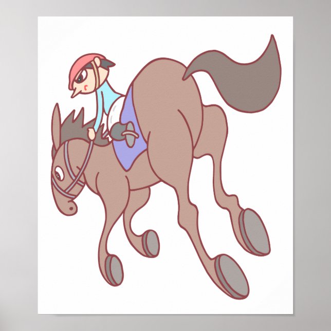Poster Courses de chevaux. (Devant)