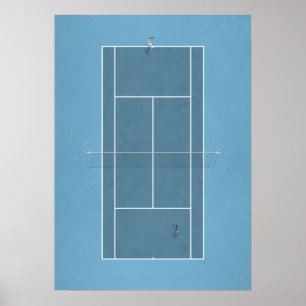 Poster Court de tennis illustré ci-dessus