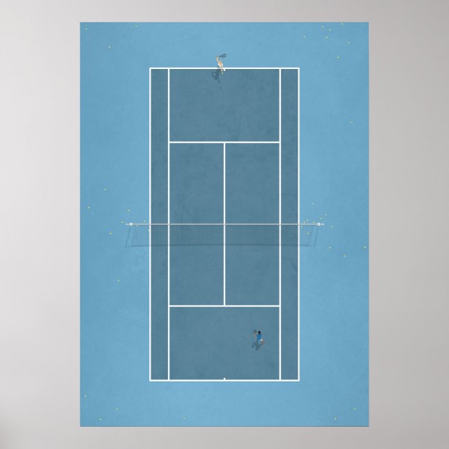 Poster Court de tennis illustré ci-dessus (Devant)