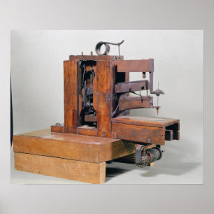 Poster Couseuse', la première machine à coudre, 1830