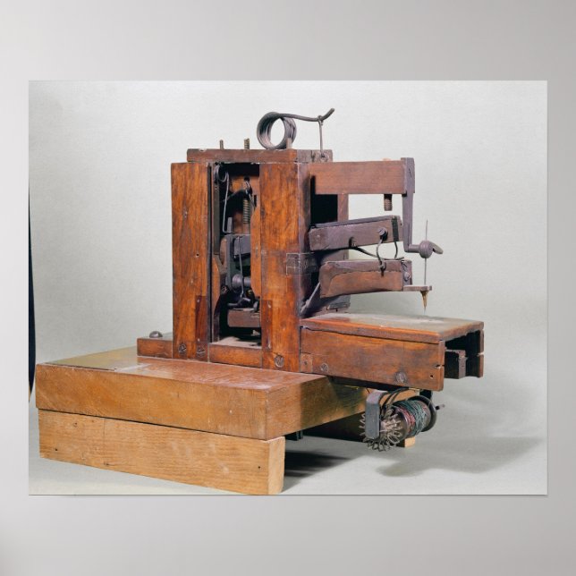 Poster Couseuse', la première machine à coudre, 1830 (Devant)