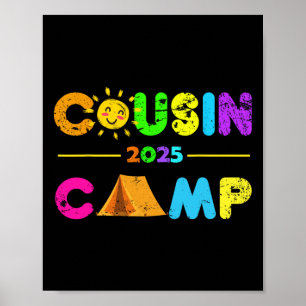 Poster Cousin Camp 2025 Camping Vacances d'été 2025 Fami
