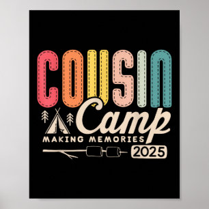 Poster Cousin Camp Crew 2025 Faire des souvenirs Vacat de