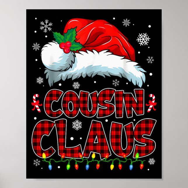 Poster Cousin Claus Christmas Lights Pajama Family Group  (Devant)