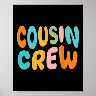 Poster Cousin Crew 2025 Vacation Famille Enfant Garçon Fi