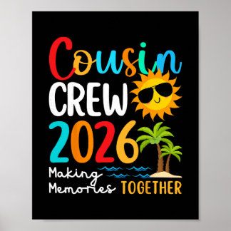 Poster Cousin Crew 2026 Summer Vacation Beach Family Trip