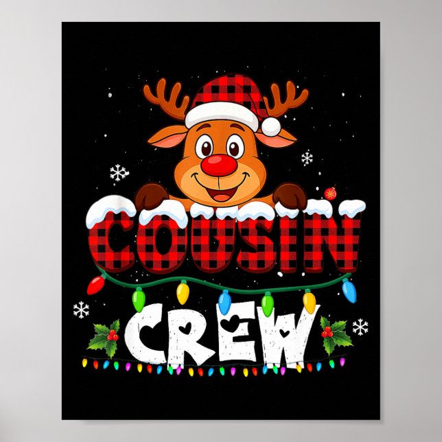 Poster Cousin Crew Christmas 2025 Family Matching Santa E (Devant)