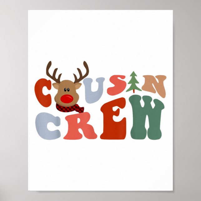 Poster Cousin Crew Reindeer Rudolph Pajamas Holiday Merry (Devant)