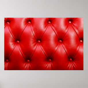 Poster Coussin rouge texture cuir