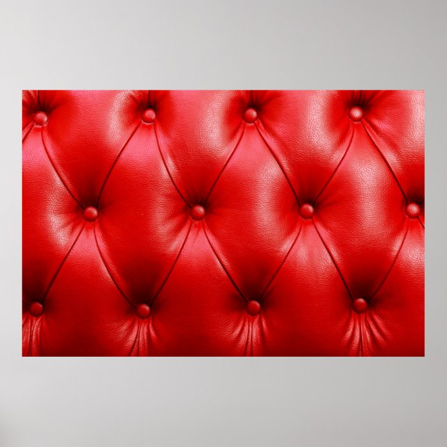 Poster Coussin rouge texture cuir (Devant)