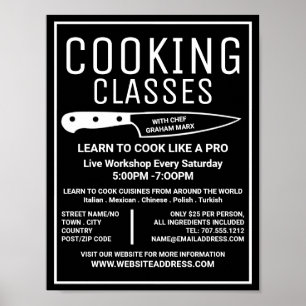 Poster Couteau Blanc, Gourmet, Cuisines Classes Publicité