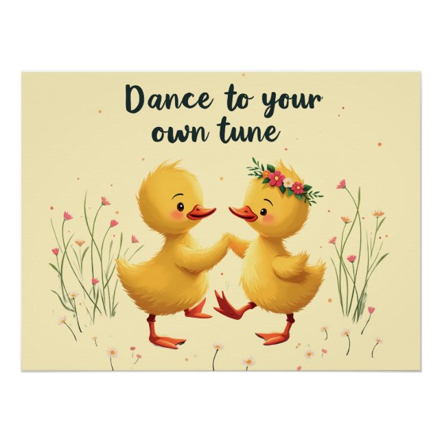 Poster Couteaux de danse mignons avec des vibrations de p (Devant)