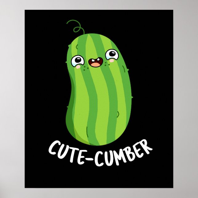 Poster Coutecumber Funny Concomber Pun Dark BG (Devant)