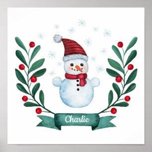 Poster Coutume de neige de Noël