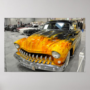 Poster Coutume sur l'affiche de voiture du feu