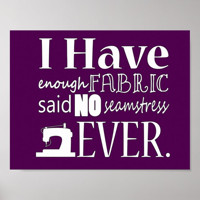 Poster Couture ・ Pas Assez D'Artisanat De Tissu {Dark} (Devant)