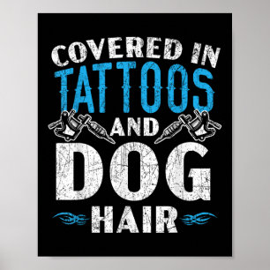 Poster Couvert De Tatouages Et De Tatouages De Cheveux De
