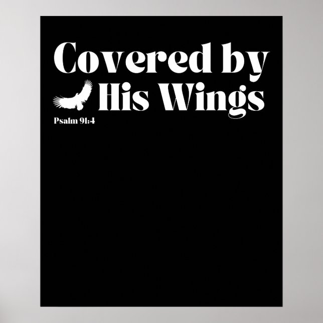 Poster Couvert par ses ailes - Psaume 91:4 (Devant)
