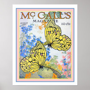 Poster Couverture 1917 de magazine du papillon de McCall