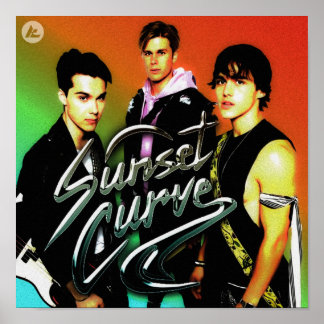 Poster Couverture d'album de courbe du coucher de soleil