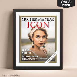 Poster Couverture de la journée des mères personnalisées,