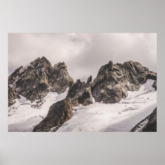 POSTER COUVERTURE DE LA MONTAGNE PAR NEIGE