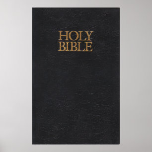 Poster Couverture de la Sainte Bible en cuir noir
