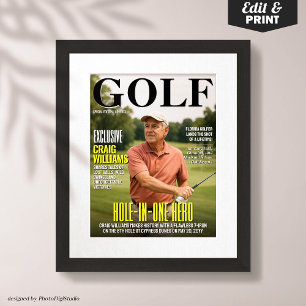 Poster Couverture de magazine de golf, cadeau de golf amu