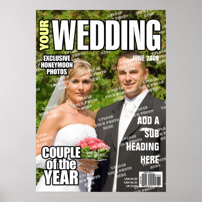 Poster Couverture de magazine personnalisé mariage (Devant)