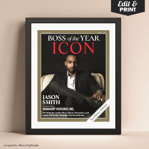 Poster Couverture de magazine personnalisée, cadeau pour 