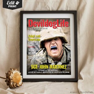 Poster Couverture de magazine personnalisée, Soldat des M