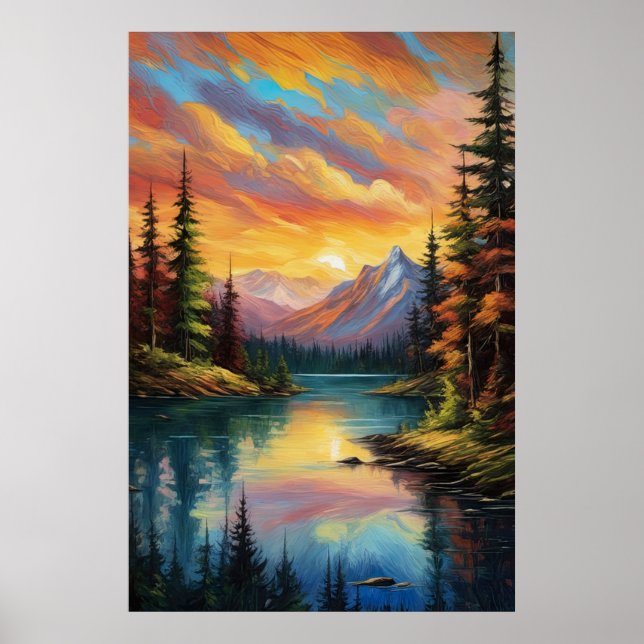 Poster Couverture du coucher du soleil (Devant)