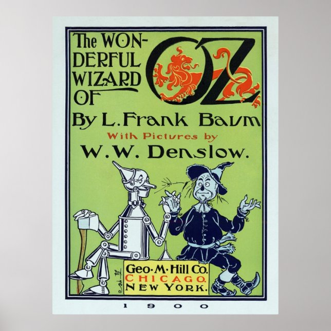 Poster Couverture du livre de 1900 du roman WIZARD of OZ (Devant)