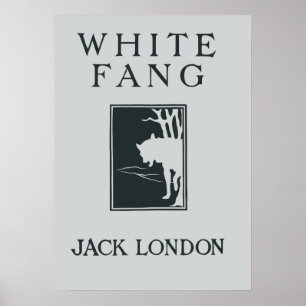 Poster Couverture du livre vintage blanc Fang Jack Londre