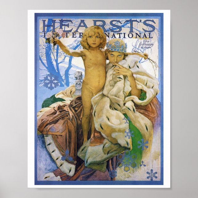 Poster Couverture du magazine, Alphonse Mucha (Devant)
