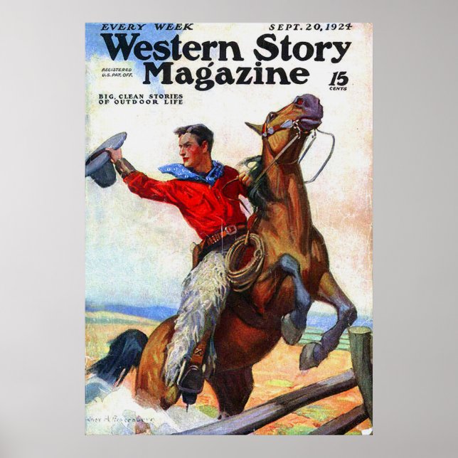 Poster Couverture du magazine Western Story 1924 (Devant)