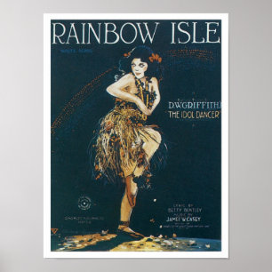 Poster Couverture Vintage de l'île Rainbow