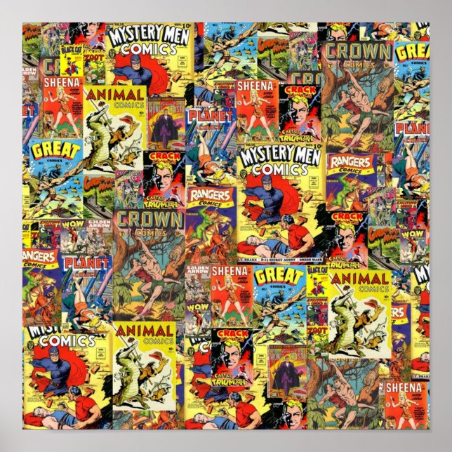 Poster Couvertures comiques vintages (Devant)