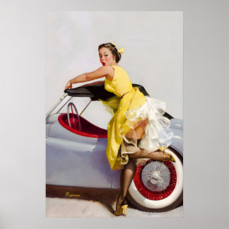 Poster Cover Up955 Vintage Style Elvgren Pin-Up Girl