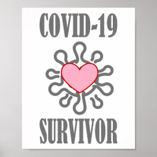 Poster COVID-19 Survivant Corona virus J'ai survécu