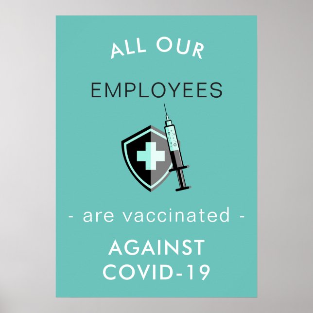 Poster Covid-19 Tous les employés Vacciné Sécurité Person (Devant)