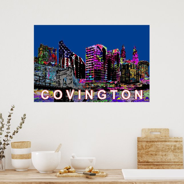 Poster Covington, Kentucky en graffiti (Cuisine)