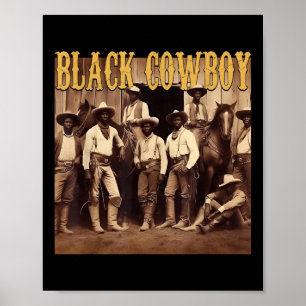 Poster Cow-boy occidental Rodeo Melanin Histoire des Noir