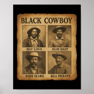 Poster Cow-boy occidental rodeo melanine Histoire des Noi