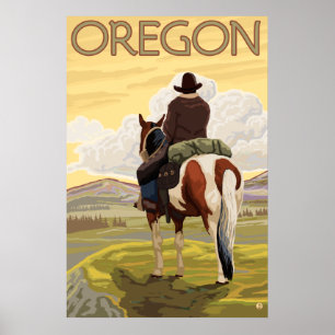 Poster Cowboy à cheval